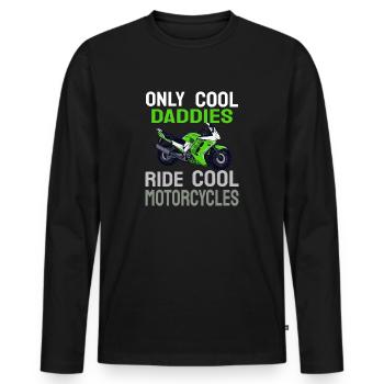 Only cool fathers drive cool motorcycles - Men's Premium Organic Long Sleeve Shirt - black - Front - Nico (187cm)