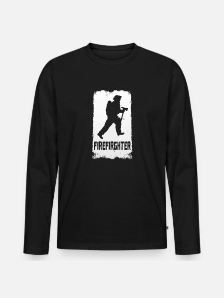fire Department - Men's Premium Organic Long Sleeve Shirt - black