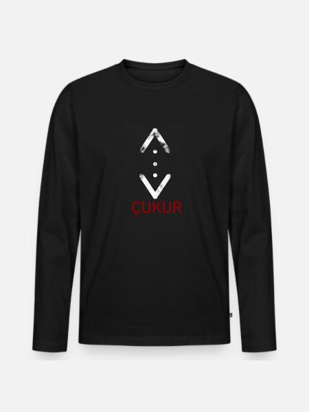 Cukur mit schrift - Männer Premium Bio Langarmshirt - Schwarz