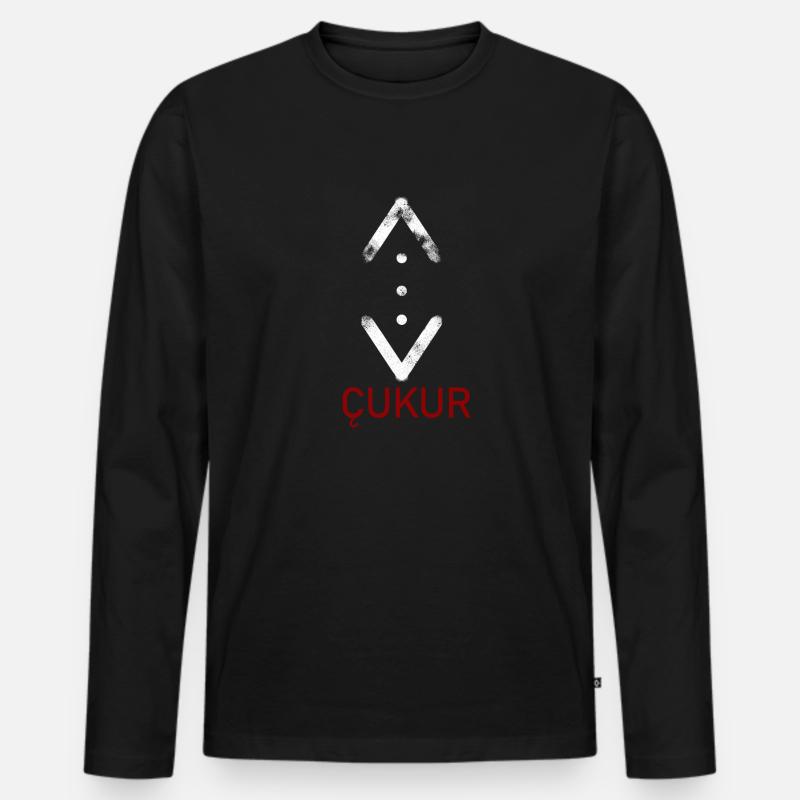 Cukur mit schrift - Männer Premium Bio Langarmshirt - Schwarz
