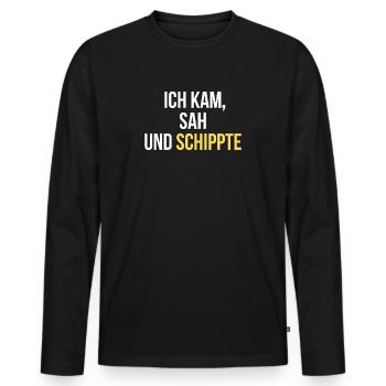 Bauarbeiter Geschenk Tiefbau - Männer Premium Bio Langarmshirt - Schwarz - Vorne - Nico (187cm)