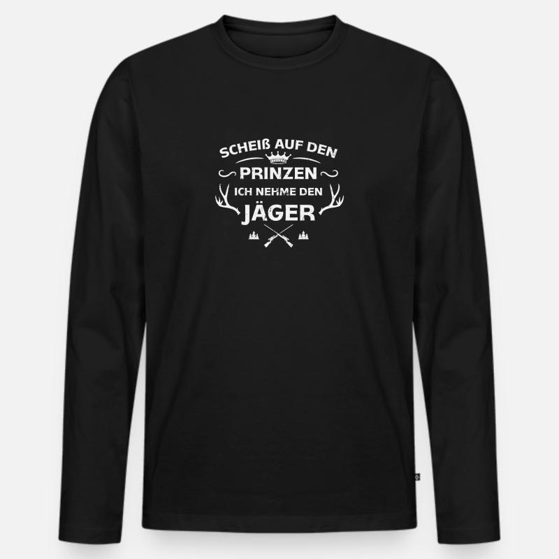 Jägerin Geschenk Geschenkidee Jagen - Männer Premium Bio Langarmshirt - Schwarz