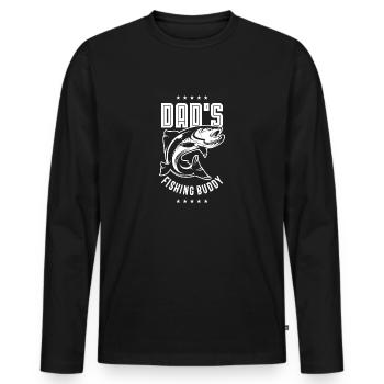 Dad Fishing Buddy - Men's Premium Organic Long Sleeve Shirt - black - Front - Nico (187cm)