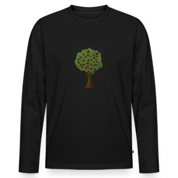 Apfelbaum Apfelpflücksaison Apfelgarten - Männer Premium Bio Langarmshirt - Schwarz - Vorne - Nico (187cm)
