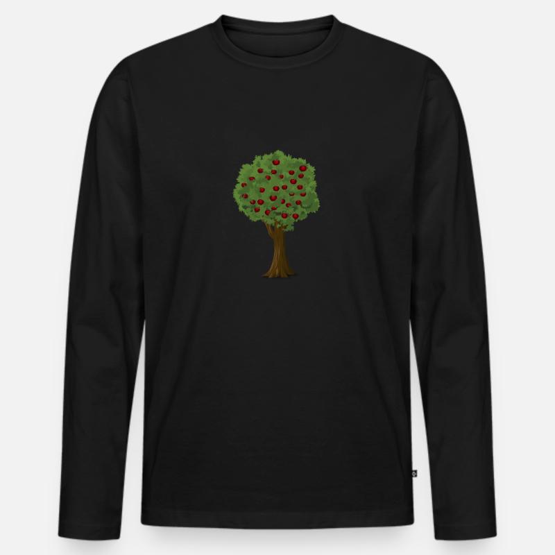 Apfelbaum Apfelpflücksaison Apfelgarten - Männer Premium Bio Langarmshirt - Schwarz