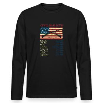 Visite de la guerre civile - reconstitution de la guerre civile - T-shirt manches longues Premium bio Homme - noir - Devant - Nico (187cm)