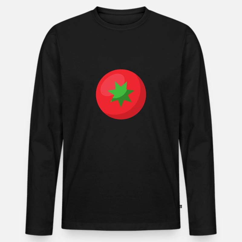 Tomate - Männer Premium Bio Langarmshirt - Schwarz