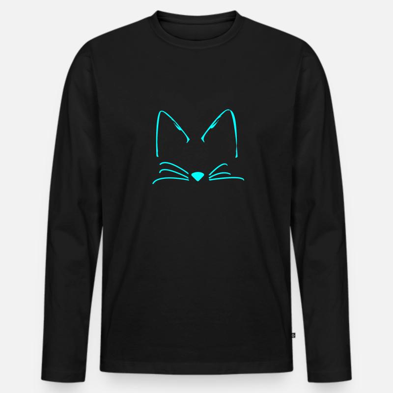 Katzen Katze süß - Männer Premium Bio Langarmshirt - Schwarz