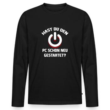 Neustart IT-Abteilung Administrator Geschenk - Männer Premium Bio Langarmshirt - Schwarz - Vorne - Nico (187cm)