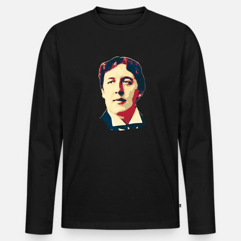 Oscar Wilde - Männer Premium Bio Langarmshirt - Schwarz