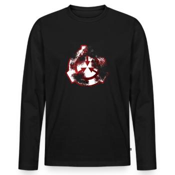 SCP symbol red decay - Men's Premium Organic Long Sleeve Shirt - black - Front - Nico (187cm)