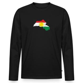 Son Biji Kurdistan - Don kurde avec le Kurdistan - T-shirt manches longues Premium bio Homme - noir - Devant - Nico (187cm)