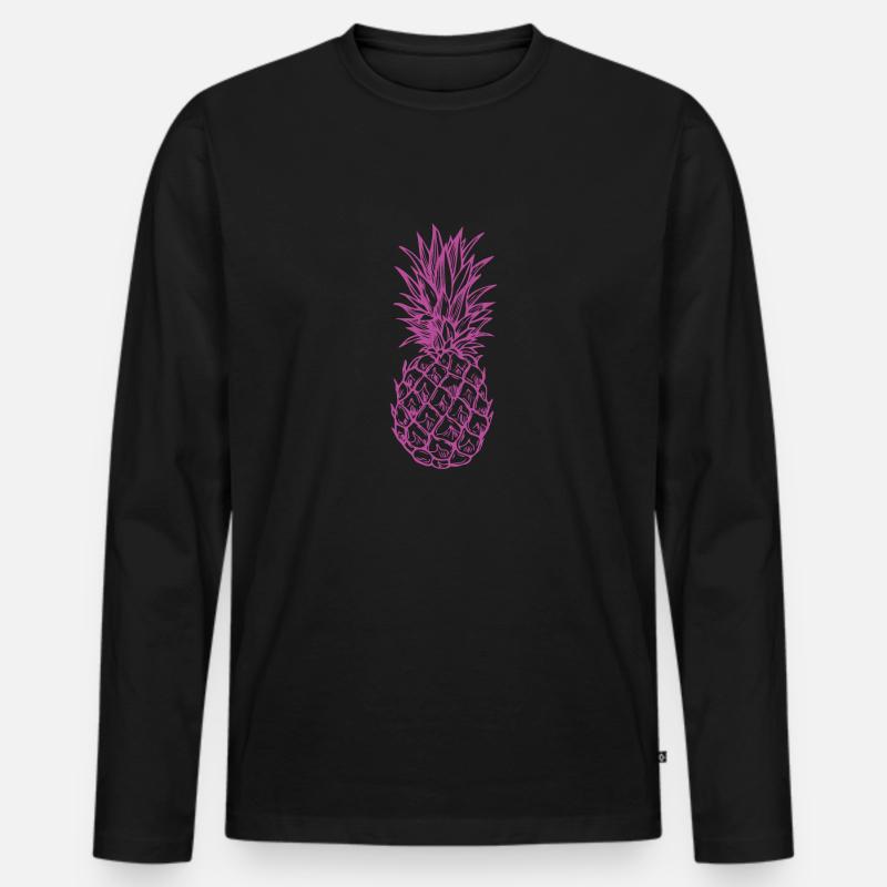 Pineapple - Männer Premium Bio Langarmshirt - Schwarz