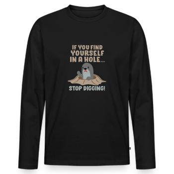 Busy Sarcastic Sarcasm Design for Colleagues - Men's Premium Organic Long Sleeve Shirt - black - Front - Nico (187cm)