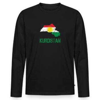 Her Biji Kurdistan - Kurdish gift with - Men's Premium Organic Long Sleeve Shirt - black - Front - Nico (187cm)