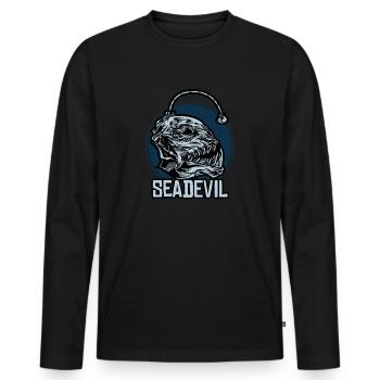 Deep sea frogfish Seadevil - Men's Premium Organic Long Sleeve Shirt - black - Front - Nico (187cm)