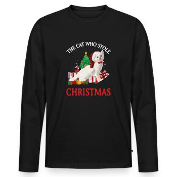 Ugly Christmas Xmas masque visage Noël - T-shirt manches longues Premium bio Homme - noir - Devant - Nico (187cm)