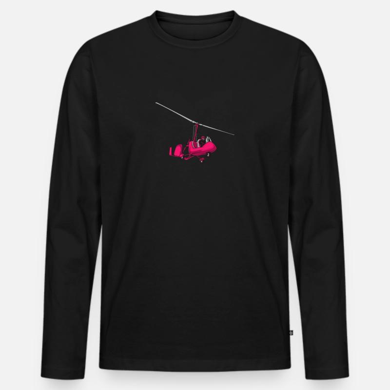 Tragschrauber Gyrocopter 1649 - Männer Premium Bio Langarmshirt - Schwarz