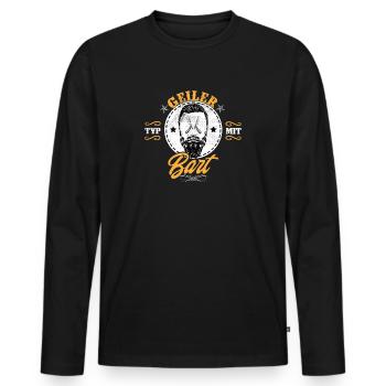 Geiler Typ Mit Bart Barbier Vollbart - Geschenk - Männer Premium Bio Langarmshirt - Schwarz - Vorne - Nico (187cm)