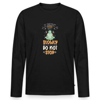 Land turtle tortoise design for Tortoise - Men's Premium Organic Long Sleeve Shirt - black - Front - Nico (187cm)