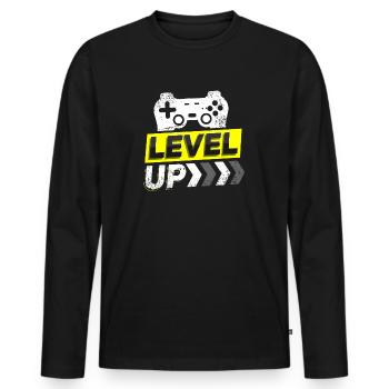Gamer gamer design for video gamers and consoles - Men's Premium Organic Long Sleeve Shirt - black - Front - Nico (187cm)