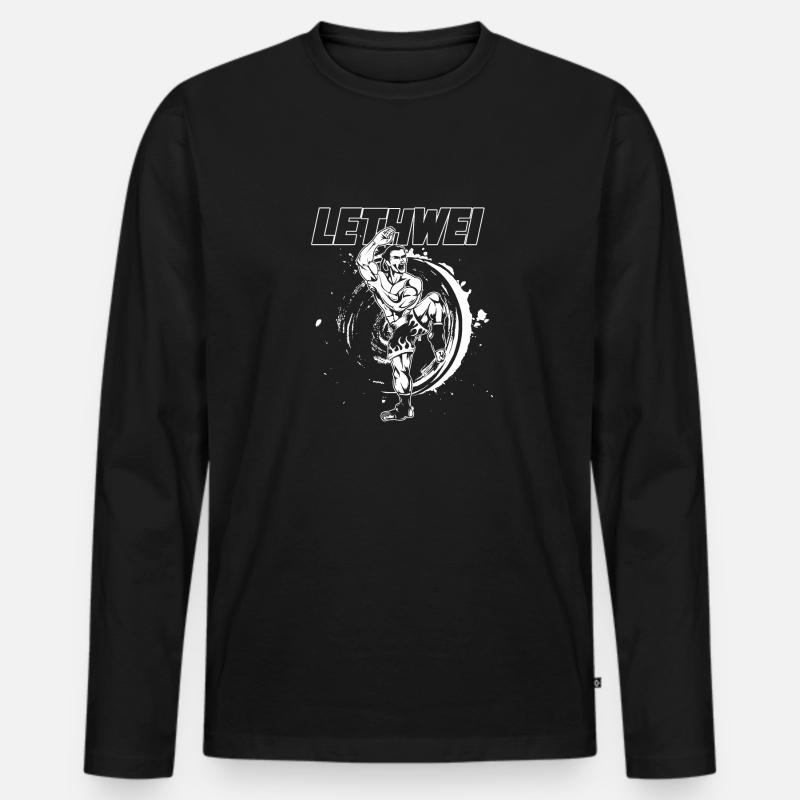 burmesisches boxen lethwei - Männer Premium Bio Langarmshirt - Schwarz