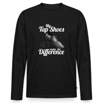 Mes claquettes font la différence Dancer - T-shirt manches longues Premium bio Homme - noir - Devant - Nico (187cm)