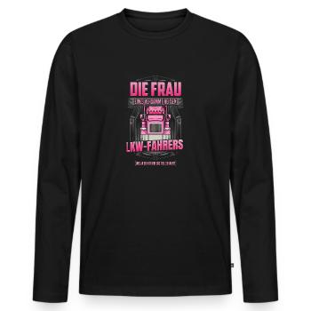 Die Frau eines heißen LKW-Fahrers Trucker Ehefrau - Männer Premium Bio Langarmshirt - Schwarz - Vorne - Nico (187cm)