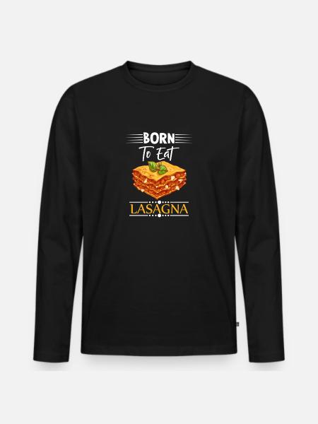 Lasagna saying funny - Men's Premium Organic Long Sleeve Shirt - black