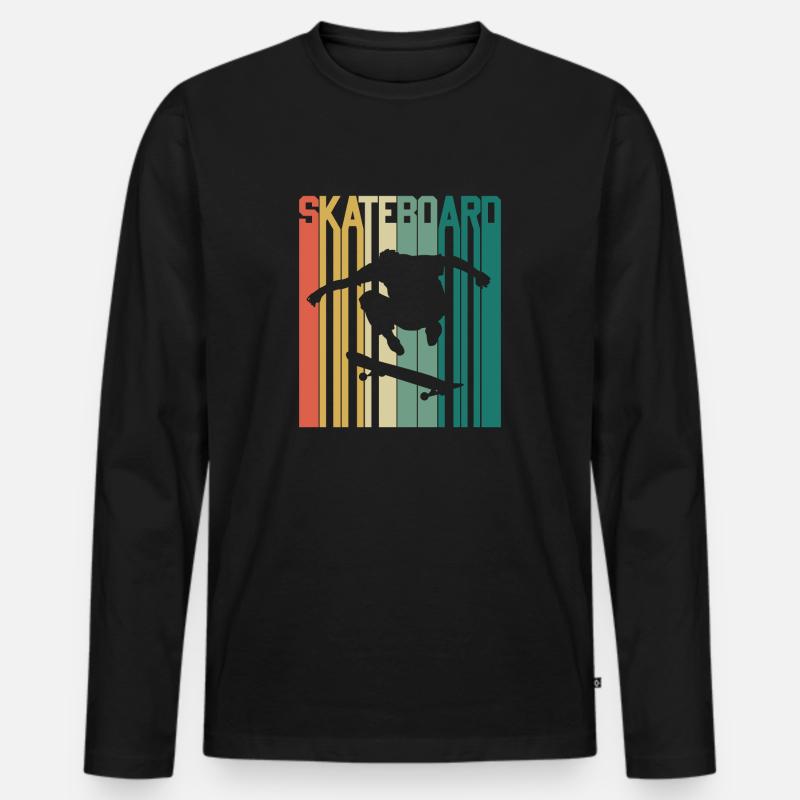 Skateboarder Design Skateboard - Männer Premium Bio Langarmshirt - Schwarz