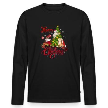 Merry Christmas - Men's Premium Organic Long Sleeve Shirt - black - Front - Nico (187cm)