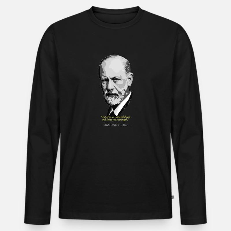 Sigmund FreudZitat - Männer Premium Bio Langarmshirt - Schwarz