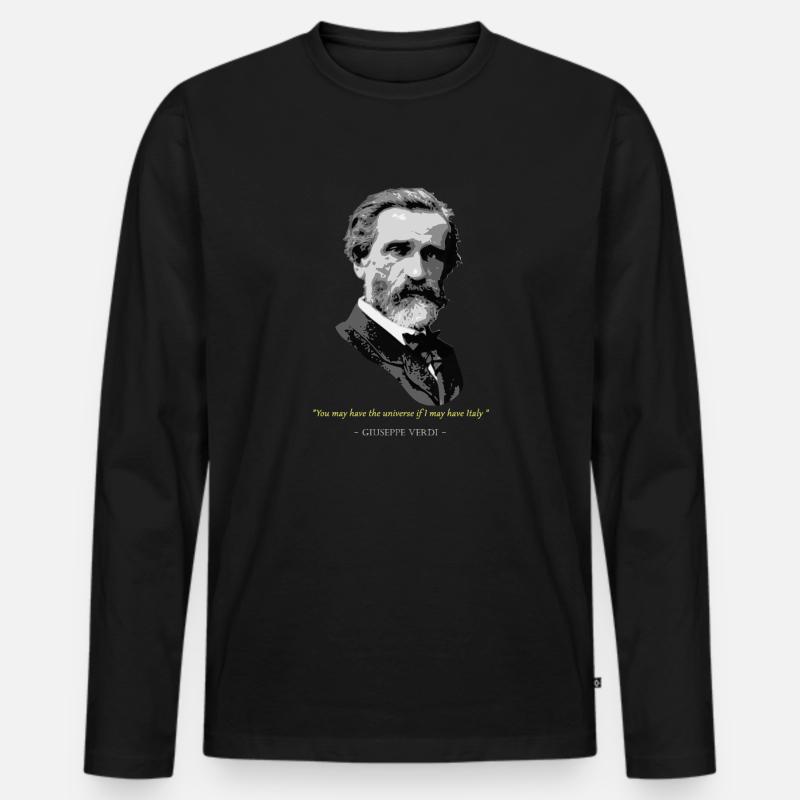 Giuseppe Verdi Zitat - Männer Premium Bio Langarmshirt - Schwarz