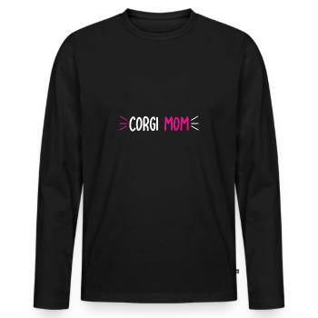 CORGI MOM,Gift for Mother, Gift for Women, Mom Chr - Men's Premium Organic Long Sleeve Shirt - black - Front - Nico (187cm)