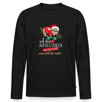 Lustige Weihnachten ich bin Aufgestanden und - Männer Premium Bio Langarmshirt - Schwarz - Vorne - Nico (187cm)