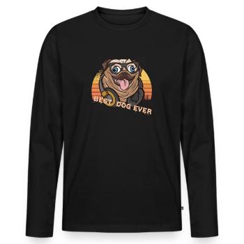 best dog ever Bug, Dogge - T-shirt manches longues Premium bio Homme - noir - Devant - Nico (187cm)
