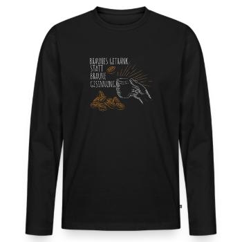 Gegen Rechts, Kein platz für Rassismus. Fck NZS - Männer Premium Bio Langarmshirt - Schwarz - Vorne - Nico (187cm)