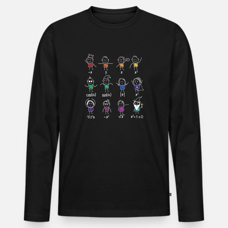 Dancing mathematicans - Männer Premium Bio Langarmshirt - Schwarz