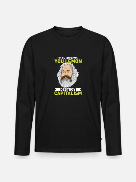 KARL MARX: Distruggi il capitalismo - Maglia a manica lunga ecologica premium da uomo - nero