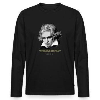 Beethoven Citation - T-shirt manches longues Premium bio Homme - noir - Devant - Nico (187cm)