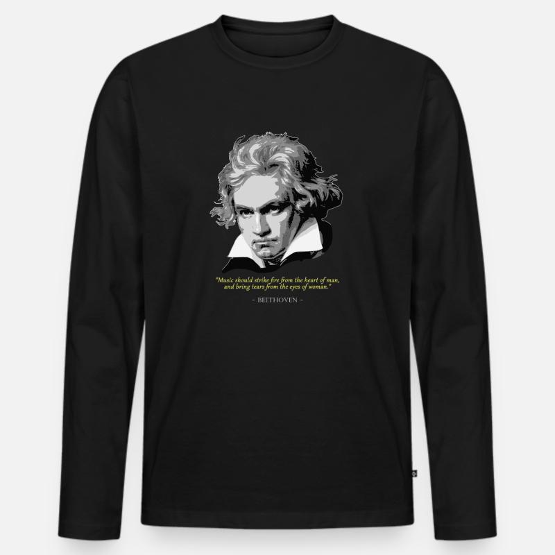 BeethovenZitat - Männer Premium Bio Langarmshirt - Schwarz