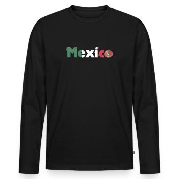 Mexique - T-shirt manches longues Premium bio Homme - noir - Devant - Nico (187cm)