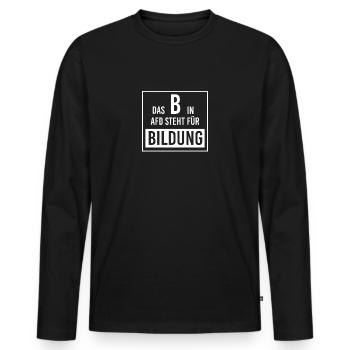 Anti AFD Rassismus Politik Geschenkidee - Männer Premium Bio Langarmshirt - Schwarz - Vorne - Nico (187cm)