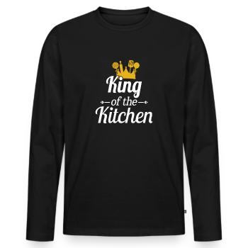 King of the Kitchen Super Hobby Koch Geschenk - Männer Premium Bio Langarmshirt - Schwarz - Vorne - Nico (187cm)