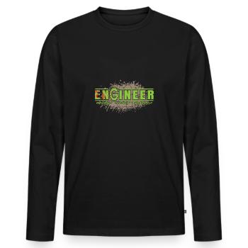 Engineer - Engineer - Men's Premium Organic Long Sleeve Shirt - black - Front - Nico (187cm)