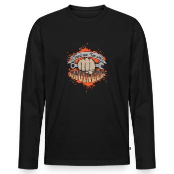 Engineer - Engineer - Men's Premium Organic Long Sleeve Shirt - black - Front - Nico (187cm)