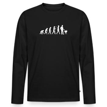 Evolution Bbq Barbecue Meat Funny Cookout Grilling - Männer Premium Bio Langarmshirt - Schwarz - Vorne - Nico (187cm)
