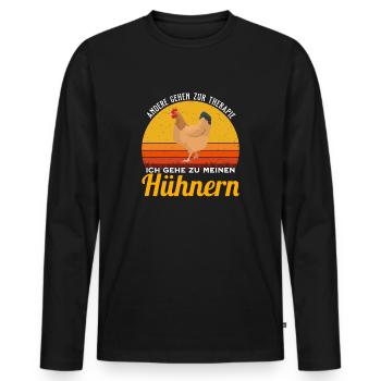 Huhn - Ich gehe zu Hühnern - Männer Premium Bio Langarmshirt - Schwarz - Vorne - Nico (187cm)