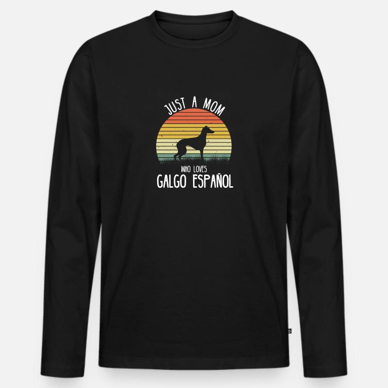Galgo Windhund Greyhound Halter Geschenkidee - Männer Premium Bio Langarmshirt - Schwarz