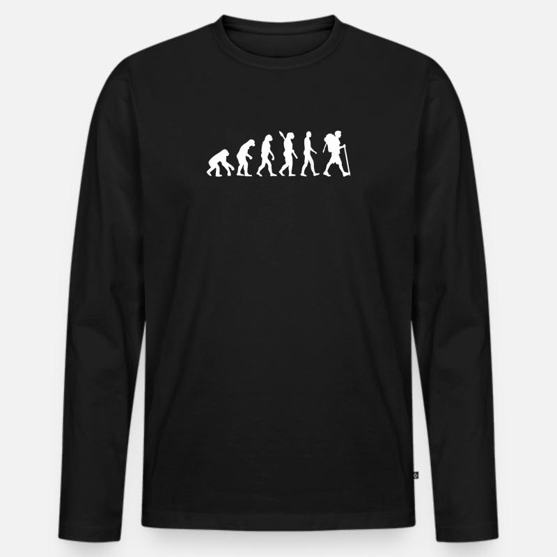 Hiker Evolution - Männer Premium Bio Langarmshirt - Schwarz